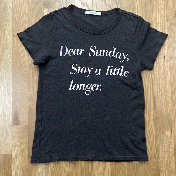 Junk Food Clothing Tops - Junk Food Anthropologie Dear Sunday Women’s Gray White Graphic Tee Shirt Top